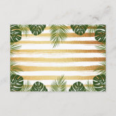 Carte D'accompagnement Mariage Gold Foil & Green Palm Leaf Beach (Dos)