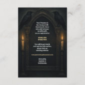 Carte D'accompagnement Mariage gothique à l'arche de chandelles avec corb (Dos)