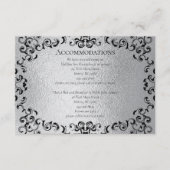 Carte D'accompagnement Mariage gothique noir argenté (Devant)