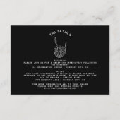 Carte D'accompagnement Mariage Gothique Skeleton Mains Détails du Mariage (Devant)