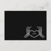 Carte D'accompagnement Mariage Gothique Skeleton Mains Détails du Mariage (Dos)