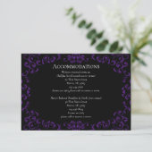 Carte D'accompagnement Mariage gothique violet et noir (Debout devant)