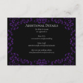 Carte D'accompagnement Mariage gothique violet et noir (Dos)
