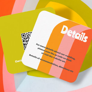 Carte D'accompagnement Mariage Gras rétro Citrus