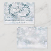 Carte D'accompagnement Mariage hivernal rustique aux fleurs du puits des (Devant / Derrière)