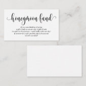 Carte D'accompagnement Mariage Honeymoon Fund et le souhait, Script moder (Devant / Derrière)