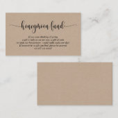 Carte D'accompagnement Mariage Honeymoon Fund et Wish, Rustic Kraft (Devant / Derrière)