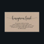 Carte D'accompagnement Mariage Honeymoon Fund et Wish, Rustic Kraft<br><div class="desc">C'est le Script rustique kraft,  Mariage Encape Card. Vous pouvez modifier les couleurs de police,  et ajouter vos souhaits de lune de miel ou de lune de miel mariages détails dans la police / lettrage correspondante. #TeeshaDerrick</div>