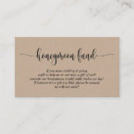 Carte D'accompagnement Mariage Honeymoon Fund et Wish, Rustic Kraft<br><div class="desc">C'est le Script rustique kraft,  Mariage Encape Card. Vous pouvez modifier les couleurs de police,  et ajouter vos souhaits de lune de miel ou de lune de miel mariages détails dans la police / lettrage correspondante. #TeeshaDerrick</div>