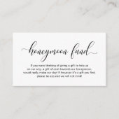 Carte D'accompagnement Mariage Honeymoon Fund, Moderne Élégant Script (Devant)