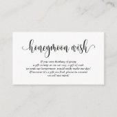 Carte D'accompagnement Mariage Honeymoon Fund ou le souhait, Script moder (Devant)
