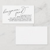 Carte D'accompagnement Mariage Honeymoon Fund, Script romantique moderne (Devant / Derrière)