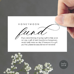 Carte D'accompagnement Mariage Honeymoon Fund, Wish, Modern Classy
