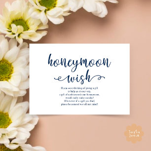 Carte D'accompagnement Mariage Honeymoon Wish Fund Cash