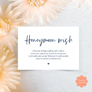 Carte D'accompagnement Mariage Honeymoon Wish Fund Cash