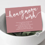 Carte D'accompagnement Mariage Honeymoon Wish Fund, Dusty Rose<br><div class="desc">Carte de boîtier Mariage pour la lune de miel. Vous pouvez modifier les couleurs de police (rose poussiéreux),  et ajouter vos souhaits de lune de miel ou de lune de miel mariages détails de fonds. #TeeshaDerrick</div>