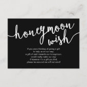 Carte D'accompagnement Mariage Honeymoon Wish Fund, noir et blanc (Devant)