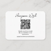 Carte D'accompagnement Mariage Honeymoon Wish Fund QR Code (Dos)