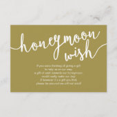 Carte D'accompagnement Mariage Honeymoon Wish Fund, Retro Gold (Devant)