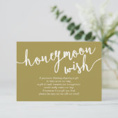 Carte D'accompagnement Mariage Honeymoon Wish Fund, Retro Gold (Debout devant)