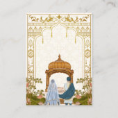 Carte D'accompagnement Mariage indien Floral Lotus Oriental QR code RSVP (Dos)