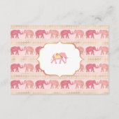 Carte D'accompagnement Mariage indien Pink and Gold Elephant Détails (Dos)