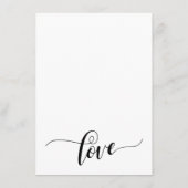 Carte D'accompagnement Mariage Info Simple Noir & Blanc Elaborer Script (Dos)