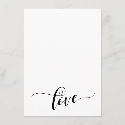 Carte D'accompagnement Mariage Info Simple Noir & Blanc Elaborer Script (Dos)