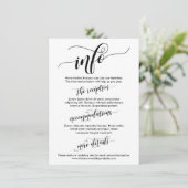 Carte D'accompagnement Mariage Info Simple Noir & Blanc Elaborer Script (Debout devant)