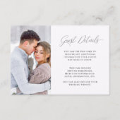 Carte D'accompagnement Mariage invité deux côtés détails avec photo (Devant)