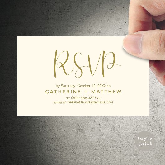 Carte D'accompagnement Mariage invite RSVP minimaliste moderne rappel