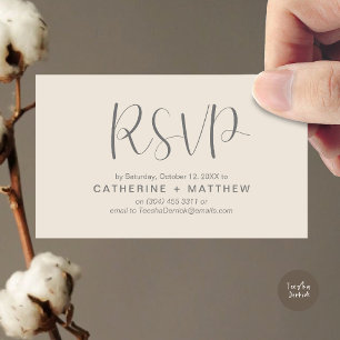 Carte D'accompagnement Mariage invite RSVP minimaliste moderne rappel