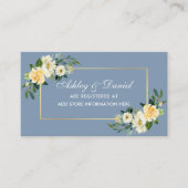 Carte D'accompagnement Mariage jaune blanc floral Dusty bleu (Devant)