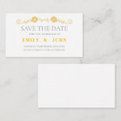 Carte D'accompagnement Mariage jaune or et blanc Enregistrer la date (Devant / Derrière)