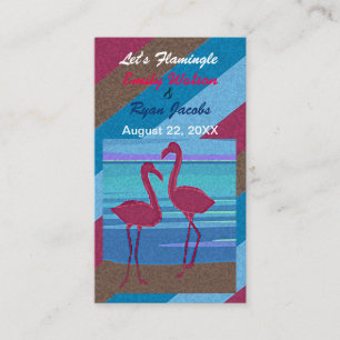 Carte D'accompagnement Mariage lets Flamingle Bird Beach au registre des 