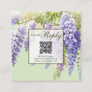 Carte D'accompagnement Mariage lilas de la glycine florale violette
