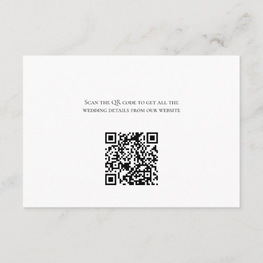 Carte D'accompagnement Mariage Logements Code QR Mariage Site Internet E (Dos)