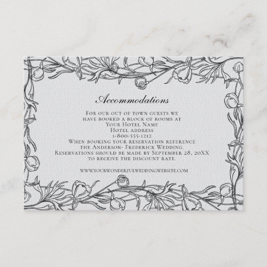 Carte D'accompagnement Mariage Logements Code QR Mariage Site Internet E (Devant)