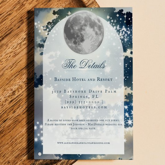 Carte D'accompagnement Mariage lunaire de nuit