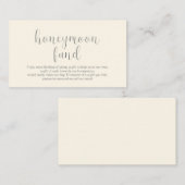 Carte D'accompagnement Mariage Lune de Miel, Modern Minimal (Devant / Derrière)