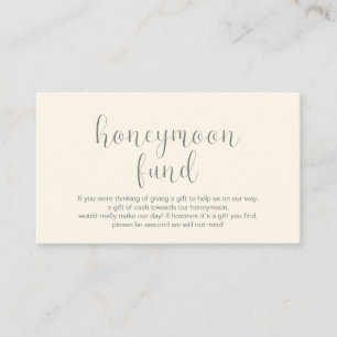 Carte D'accompagnement Mariage Lune de Miel, Modern Minimal