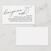 Carte D'accompagnement Mariage Lune de miel souhait, Script romantique mo (Devant / Derrière)