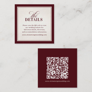 Carte D'accompagnement Mariage Luxueux Formel Bourgogne Argent Ancien