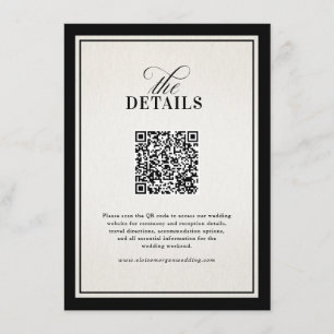 Carte D'accompagnement Mariage Luxueux Noir Chic Moderne Ancienne Fortune