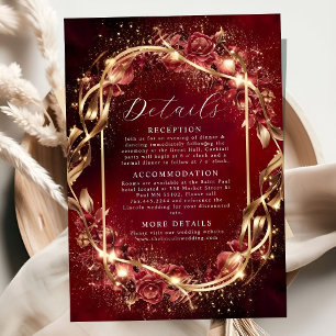 Carte D'accompagnement Mariage magique rouge Golden Accent