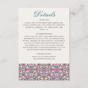 Carte D'accompagnement Mariage Mandala Géométrique en Treillis Marocain