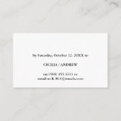 Carte D'accompagnement Mariage Mandala RSVP en or noir personnalisé (Dos)