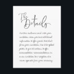 Carte D'accompagnement Mariage manuscrit La fiche Détails Enclume<br><div class="desc">Une faire-part de mariage avec un stylo stylé,  moderne et chaleureux écrit à la main qui ressemble à chaque invitation vous-même; ce qui pourrait être plus chaleureux et romantique.</div>
