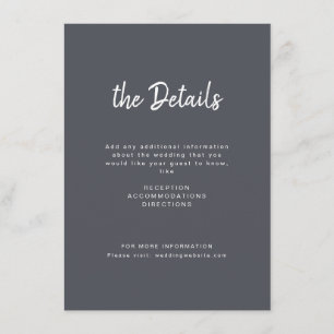 Carte D'accompagnement Mariage manuscrit minimaliste de charbon