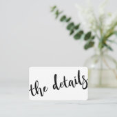 Carte D'accompagnement Mariage manuscrit moderne Détails Site Internet In (Debout devant)